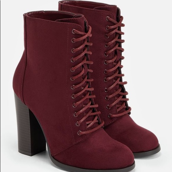 JustFab Shoes - JustFab Heeled Lace-Up Booties